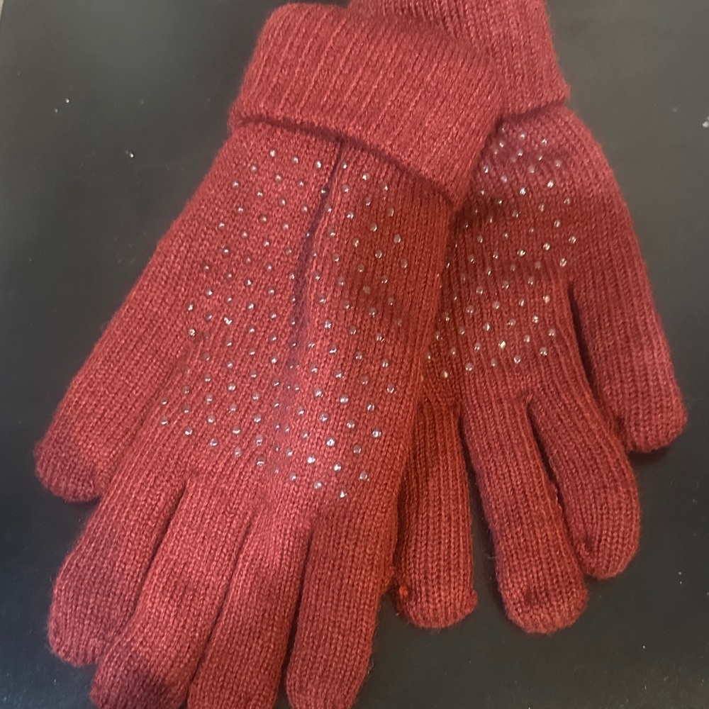 Field & Stream Cozy Cabin Knit Gloves in Burgundy